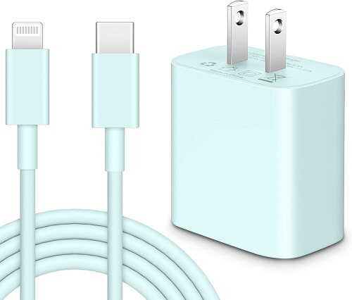 20W iPhone Fast Charger [Apple MFi Certified], USB C Charger Block PD Fast Charging Plug Adapter with 10FT Long USB C to Lightning Cable for iPhone 14/13/12/11 Pro Max/XS/XR/X, iPad, AirPods (Green)