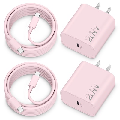 [2025 Upgraded] iPhone 16e/16 Pro/17 Charger, 2-Pack 20W USB C Fast Wall Charger Block with 60W 6FT USB C Charging Cable Cord for iPhone 17/17 Pro Max/Air/16/16e/15/15 Pro Max/Plus, iPad Power Adapter