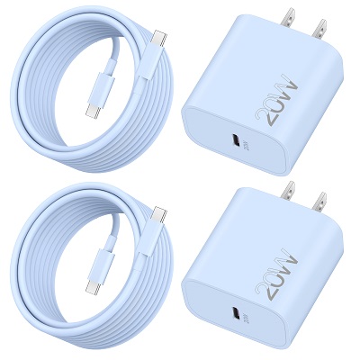 iPhone Air 17 Pro Max Charger Fast Charging, 2 Pack 20W Type C Fast Wall Charger Block with Long 10FT USB-C Cable Cord for iPhone 17/17 Pro/Air/16/15 Pro Max/Plus, iPad Pro 13/12.9/11, AirPods Pro 3