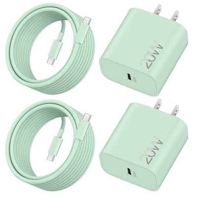 iPhone Air 17 Pro Max Charger Fast Charging, 2 Pack 20W Type C Fast Wall Charger Block with Long 10FT USB-C Cable Cord for iPhone 17/17 Pro/Air/16/15 Pro Max/Plus, iPad Pro 13/12.9/11, AirPods Pro 3